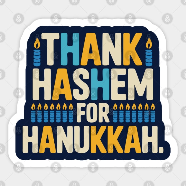 Thank HaShem for Hanukkah – Colorful Candle Design Sticker by Thank HaShem